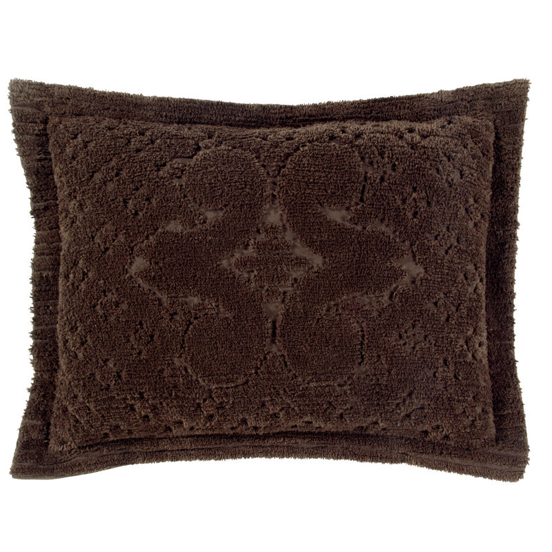 Taie décorative 100% coton Ashille touffetée Ashton, Taie décorative standard, Chocolat