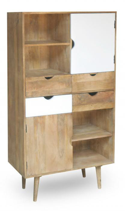 Rousseau 90cm Sideboard, White/Wood