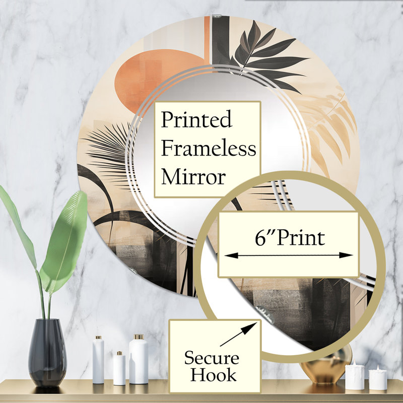 Jacksonia - Miroir mural moderne rond, 32 po x 32 po
