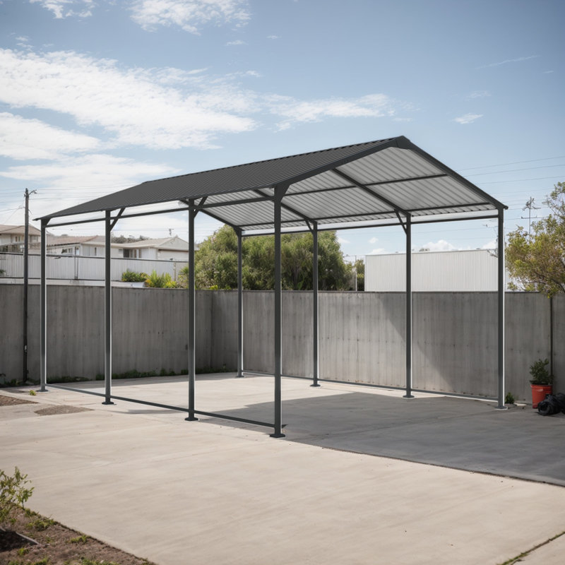 Heavy Duty Carport Garage Canopy With Galvanized Steel Roof, 10 Ft. W x 15 Ft. D