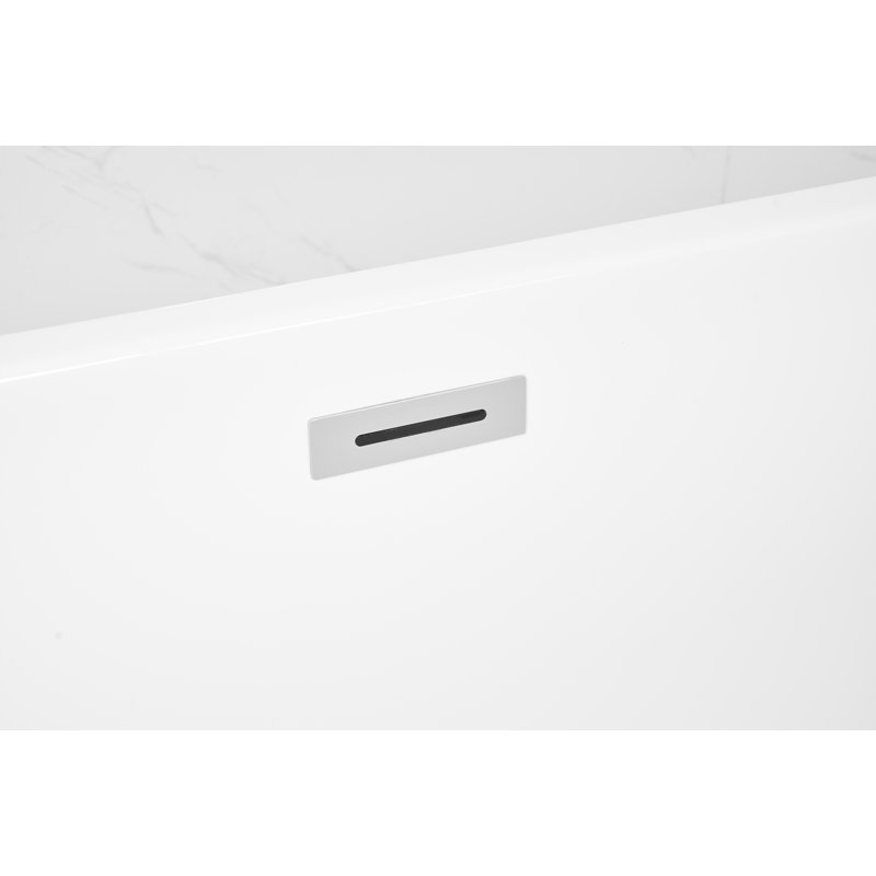 Glossy White 72" Acrylic Modern Freestanding Bathtub