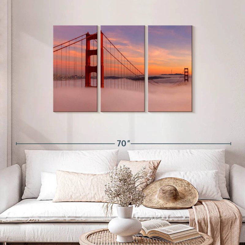 Lilie Golden Gate Bridge Clouds, 28" H x 45" W