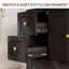 Ensemble de meuble-lavabo sur pied simple 36 po avec lavabo en céramique Lumina, noir, contreplaqué de bois franc, portes à fermeture en douceur et rangement réglable intérieur-2129112191-2129112189