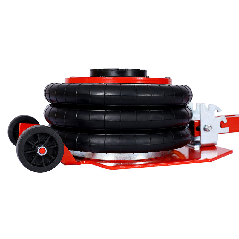Cric gonflable 3T à 3 sacs, vérin pneumatique à 3 sacs, capacité de levage de 16 en 6 600 lb, terrain facile à replier, couleur rouge