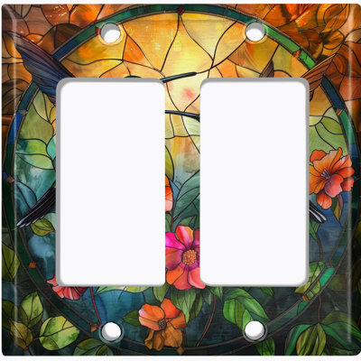 Couvercle de plaque d'interrupteur en métal; Impression de colibri avec colibri 4 couleurs US standard