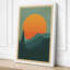 Sunset Over Mountains Retro 1 Piece Wrapped Canvas Wall Art-131762822-131762825