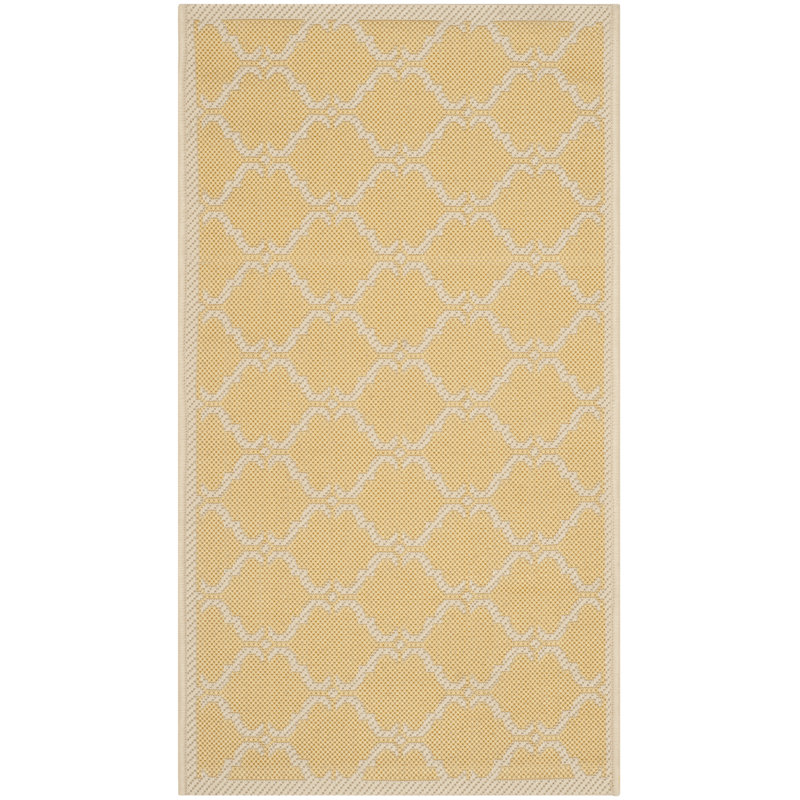 Kelley Hooked Indoor/Outdoor Rug, Beige / Yellow, Rectangle 61 x 109 cm