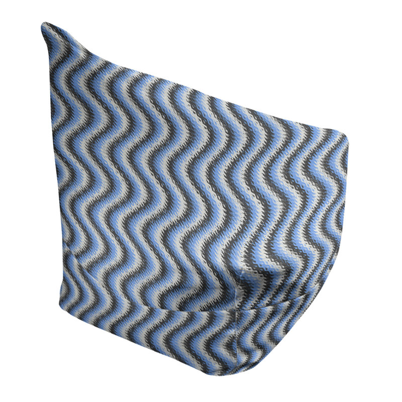 Sac de pois Kitterman, Housse de pouf, H 38 po x l 42 po x P 29 po, Noir / Bleu