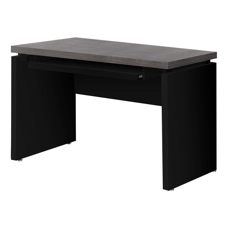 Bureau d'ordinateur moderne de 48 po avec design en stratifié noir, idéal pour le bureau à domicile en stratifié d'ordinateur portable contemporain, travail efficace