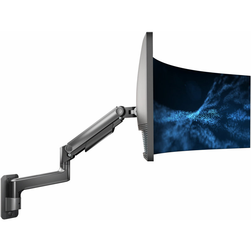 VIVO Black Tension Arm Single Monitor Wall Mount, Fits Ultrawides up to 49" (MOUNT-V101V)