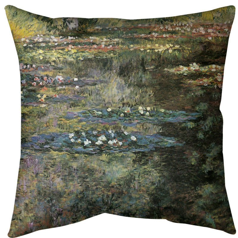 Coussin Claude Monet, nénuphar à Giverny, 20 po x 20 po, Protection UV
