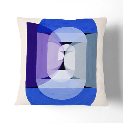 Blue Grey Violet Wheel Square Throw Cushion