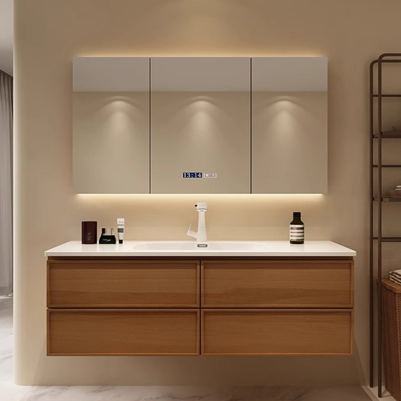 Armoire de salle de bain légère de style chinois de luxe, H 19,69 po x l 59,06 po x P 19,69 po