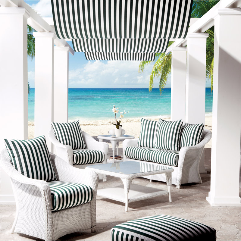 Reflections Outdoor Lounge Chair, Demo Oatmeal, Denim Blue