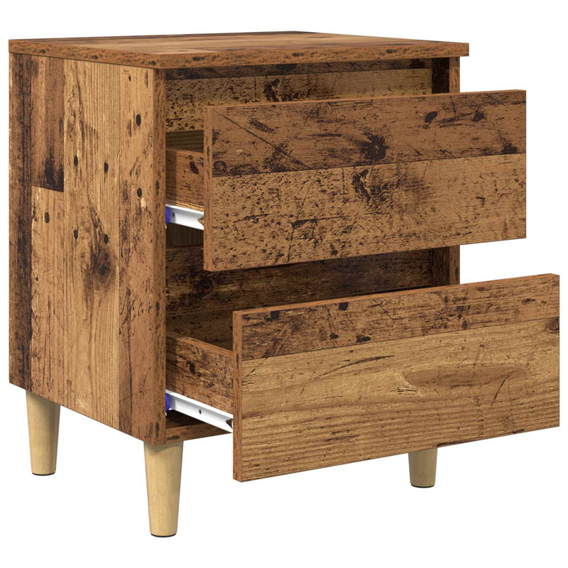 40cm W Manufactured Wood Bedside Table, Old Wood
