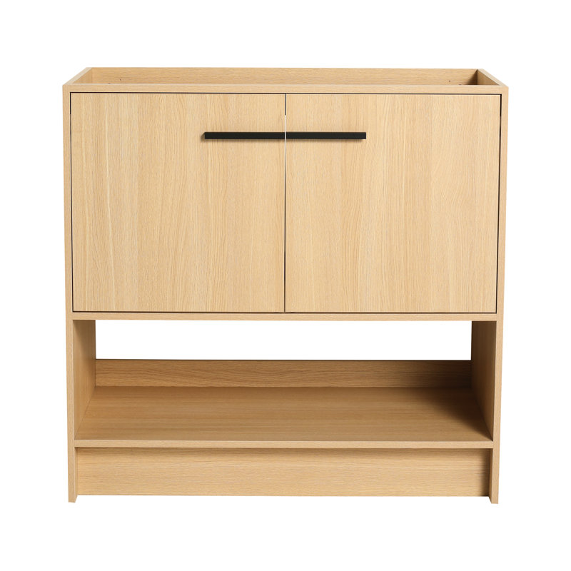  Meuble-lavabo de salle de bain autoportant en contreplaqué avec 2 portes, facile à assembler et à gratter, design américain, meuble-lavabo en chêne Dazzle, résistant à l'eau, scintillant