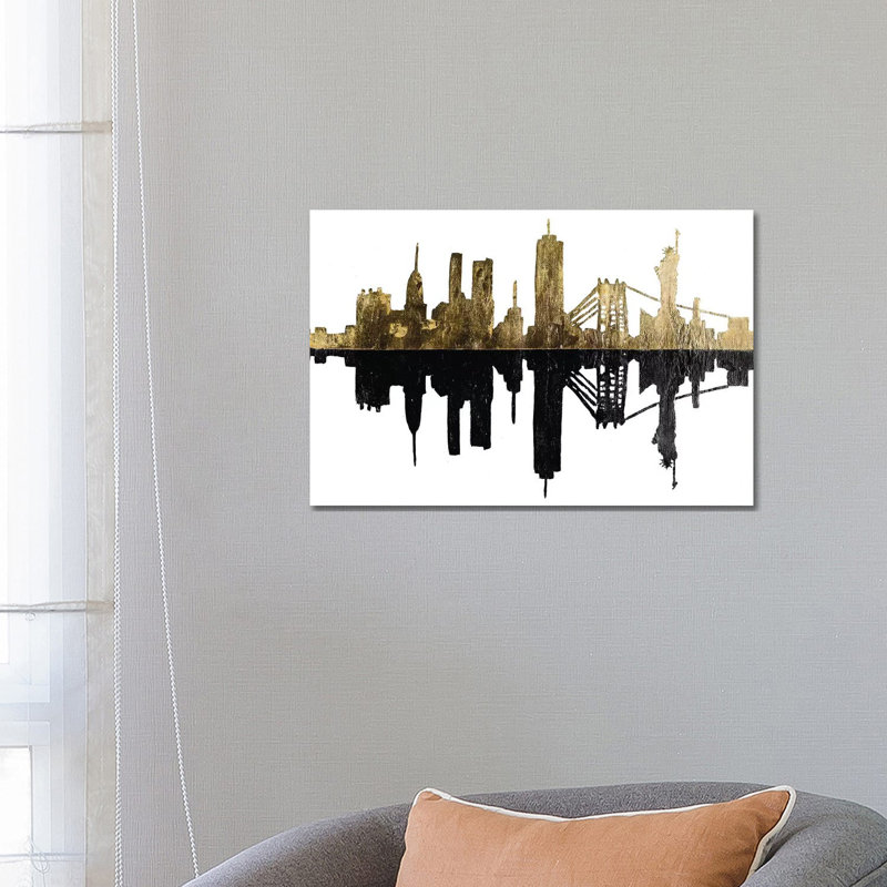Contemporary Ny Gold by Patricia Pinto - Wrapped Canvas Gallery-Wrapped Canvas Giclée, 66.04 cm H x 45.72 cm W