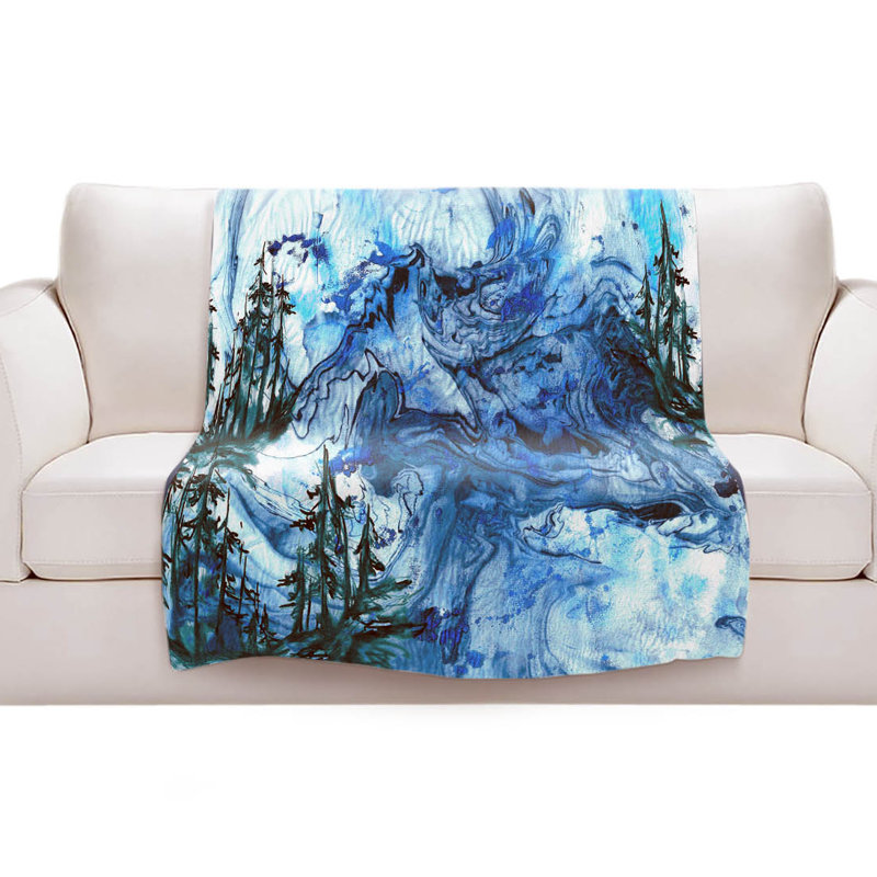 Couverture de sherpa à molleté blue, l 51 po x L 60 po
