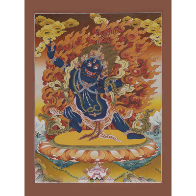Vajrapani Thangka (Brocadeless Thangka) | Pure 24 Carat Gold With Acrylic Paint
