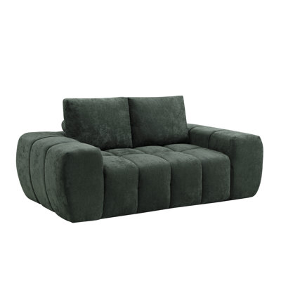 Medwin Green Linen Compressed Loveseat