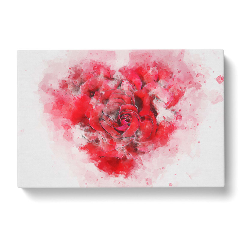 Rose Heart - Wrapped Canvas, 40cm H x 60cm W x 3cm D