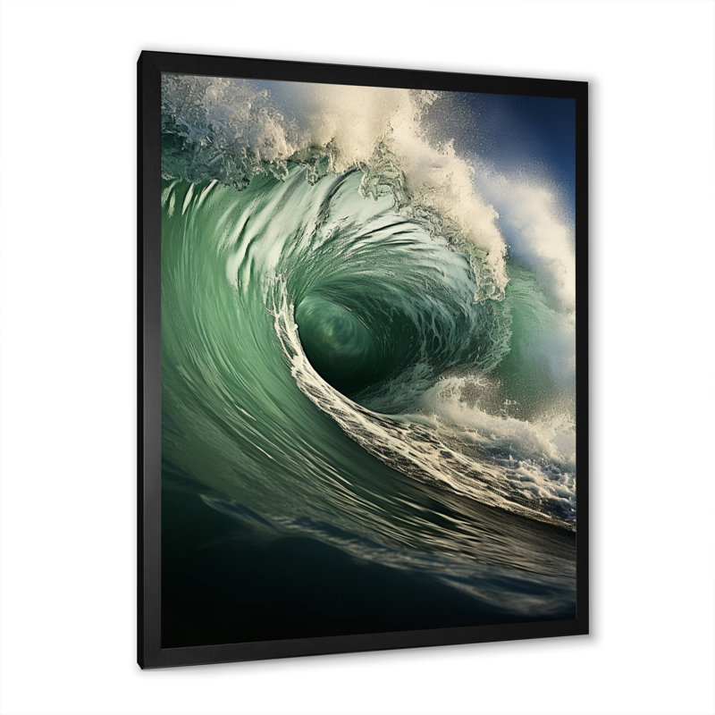 Ulancy Coastal Majestic Waves I, Cadre photo noir, H 32 po x l 16 po x P 1 po
