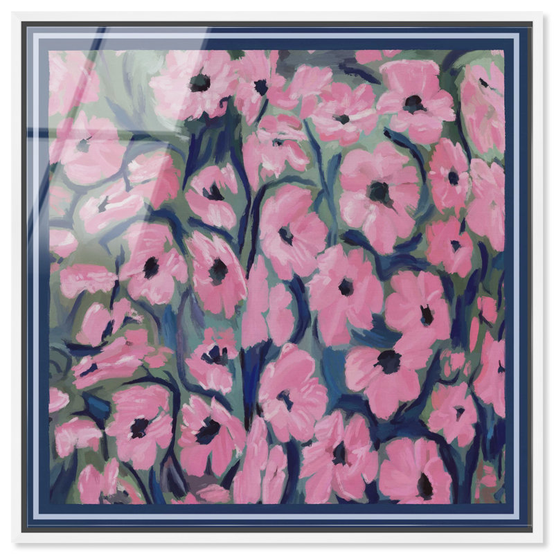 Night Blooms Acrylic Painting Print, 13"H x 13"W, White Floater Frame