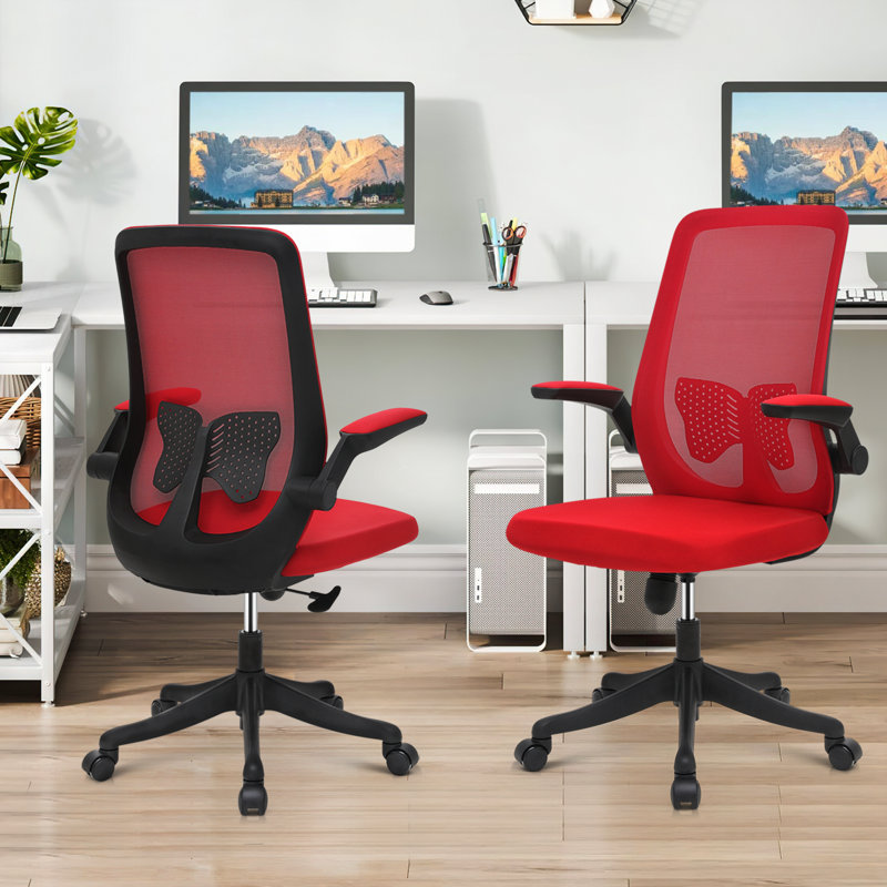 Chaises de bureau ergonomiques Khalia, chaises de bureau d'ordinateur en filet avec hauteur réglable et support lombaire