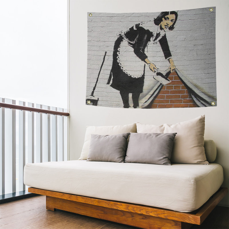 Polyester qui l’exporte sous le tapisserie tapis, H 59 po x l 80 po x P 1 po
