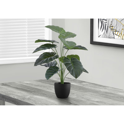 Lifelike 24" Artificial In Black Pot, Improves Indoor Atmosphere Without Maintenance Tall Plant Decorative With Real Touch Leaves
