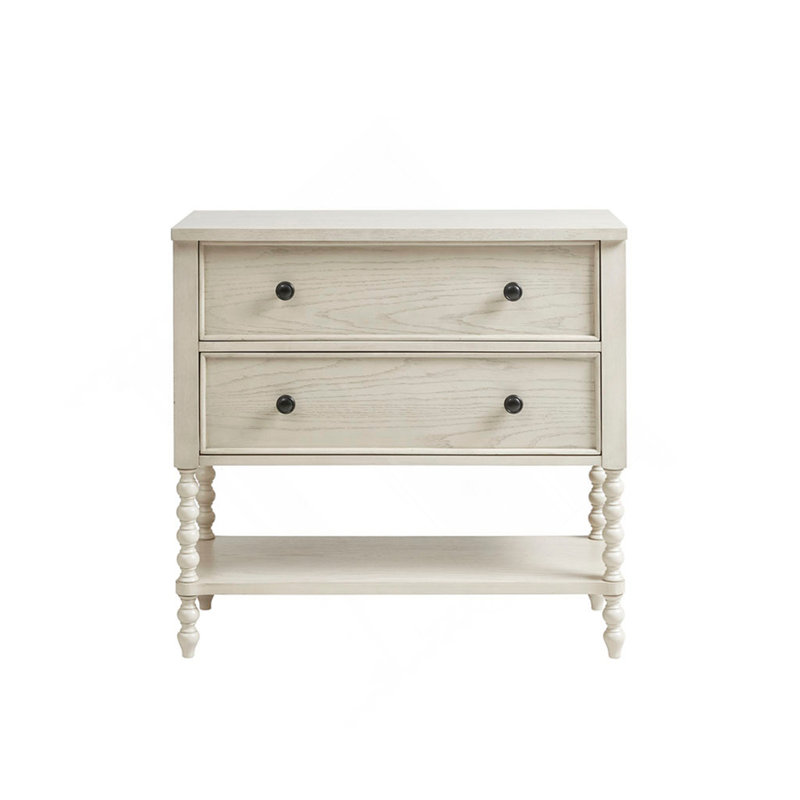 Commode décorative 2 tiroirs crème antique