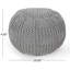 Pouf en coton tricoté gris, 51 x 51 x 36 cm, style moderne, respirant et texturé.