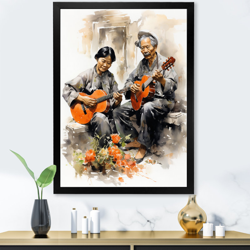 Vietnamese Street Performers - impression, H 20 po x l 12 po x P 1 po, Cadre photo noir simple