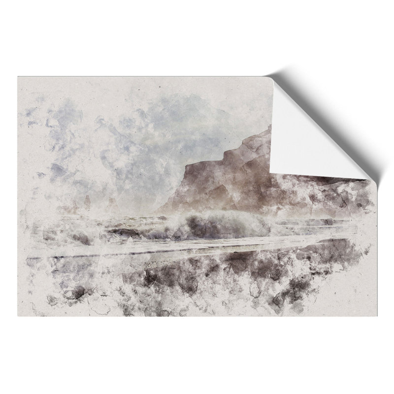 Beach and Cliffs Vol.1 - Unframed Painting, 42cm H x 59cm W x 0.1cm D