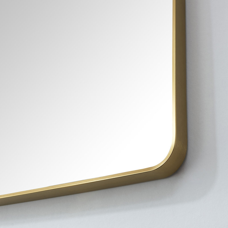 Markhai Aluminium Rectangle Mirror, Brushed Gold, 32" x 24"
