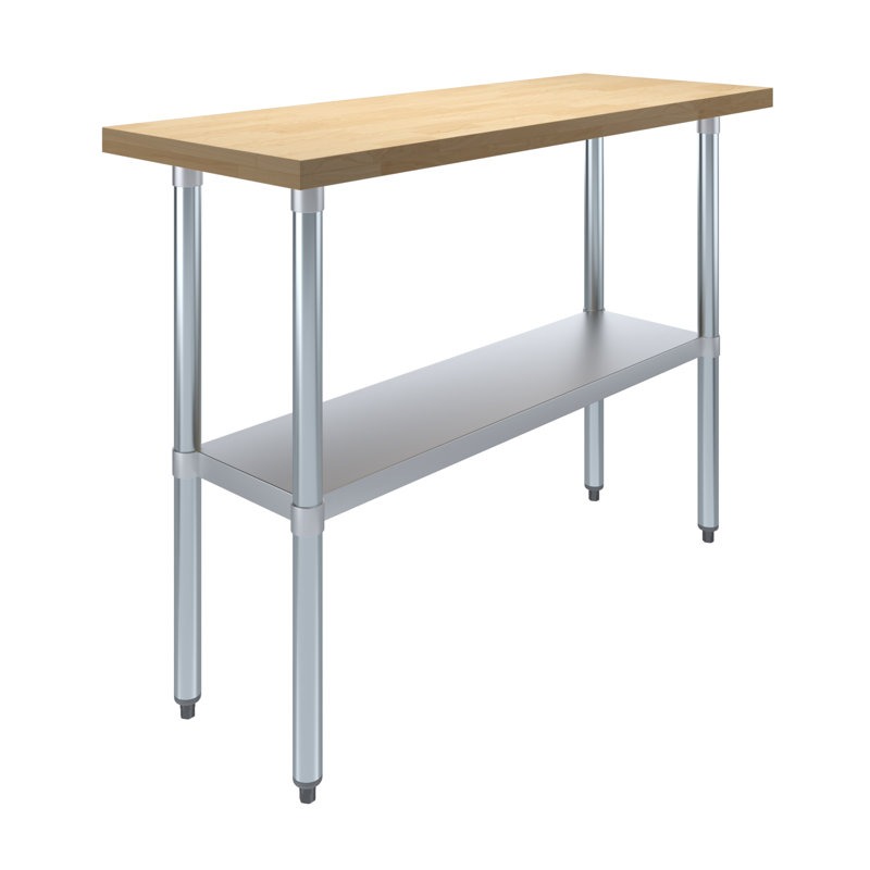 Amgood Wood 35'' H Work Table, 35" H x 48" Lx 18" D