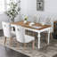 Chaise de salle à manger 2 en bois massif gris, revêtement en lin avec garniture cloutée, Sw6801bg Contemporary 2, rembourré, pieds en bois-81133829