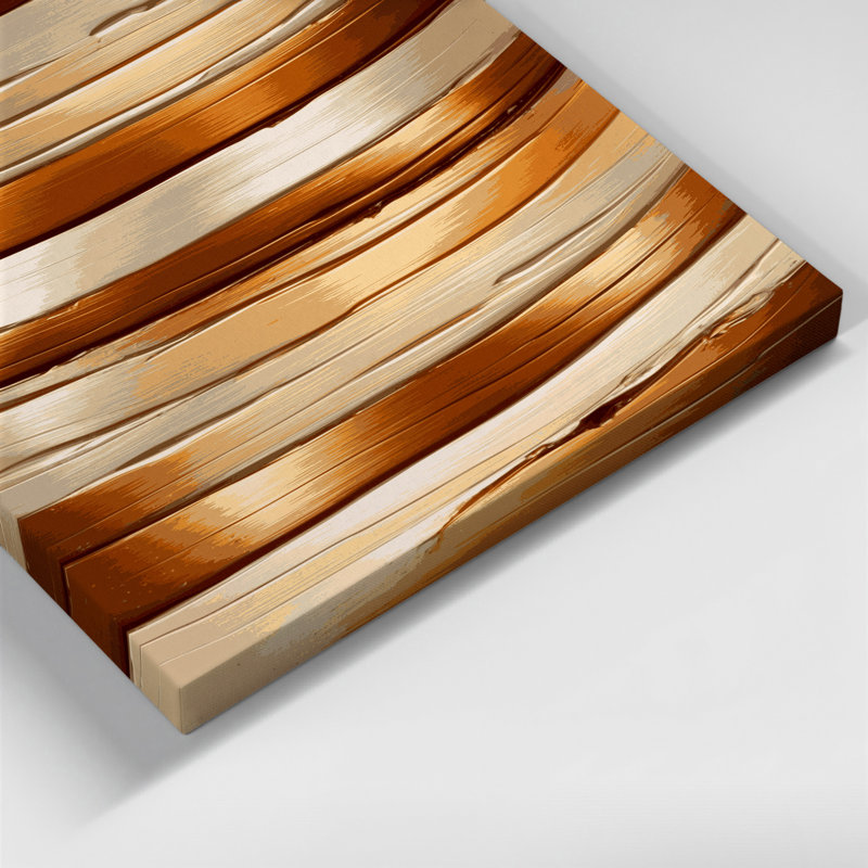 Art mural sur toile brun clair DiagonalStripes, H 11 po x l 14 po