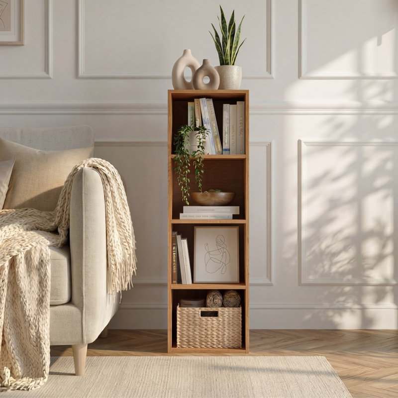Gerardi 32cm W Standard Bookcase, Oak, 106 cm H x 32 cm W