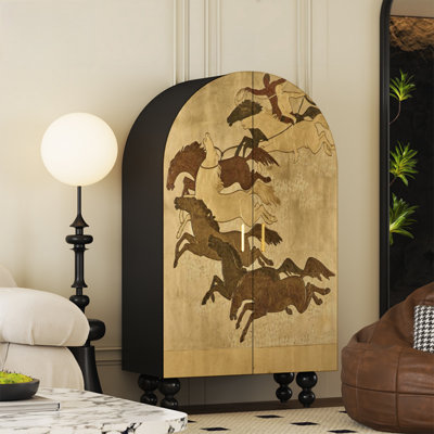 Armoire arquée avec tablettes et portes