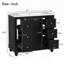 Meuble-lavabo contemporain noir - 36 po x 18 po x 34 po, 4 tiroirs et 1 porte d'armoire, rangement polyvalent, lavabo intégré en résine, tablettes réglables, structure en bois massif avec panneau de fibres à densité moyenne