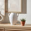 Vase de table texturé avec deux poignées pour la décoration intérieure - Grand vase en céramique pour table et décoration de salon - Blanc-1103082956