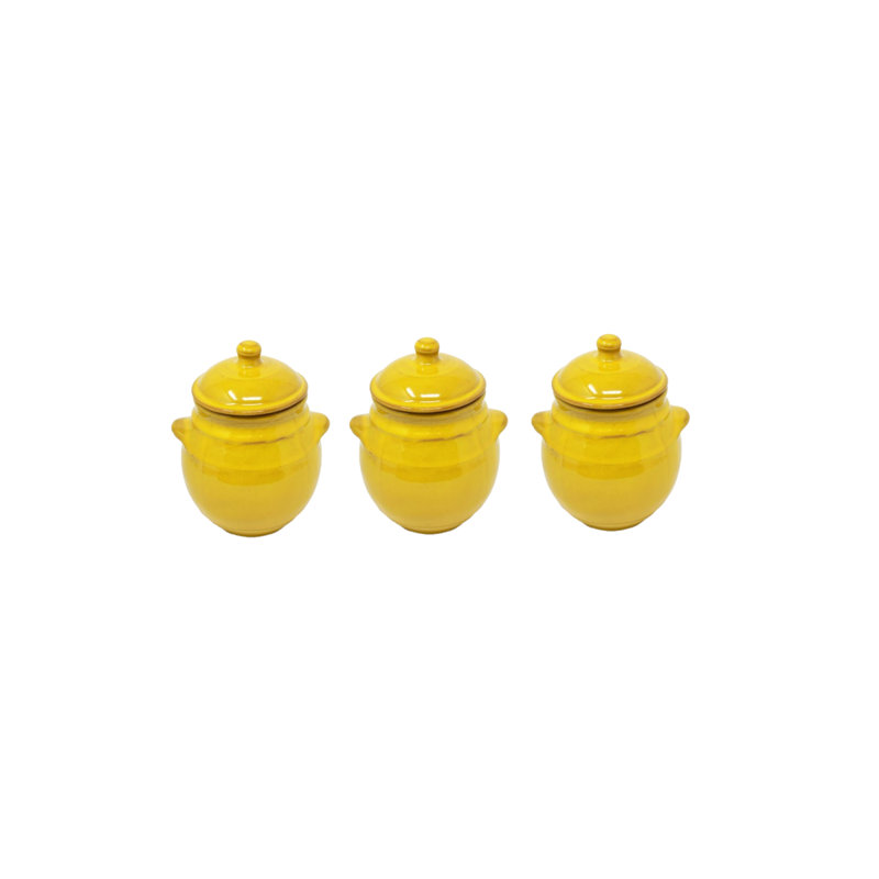 Selena Storage Jar 15cm - Set Of 3, Yellow