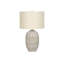H 24 po, lampe de table, résine crème, abat-jour ivoire / crème, transitionnel