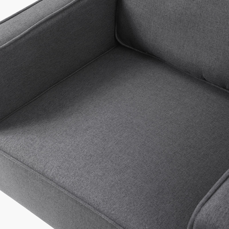 Fauteuil club pivotant 30,5 pouces Deysia, Mélange de coton gris