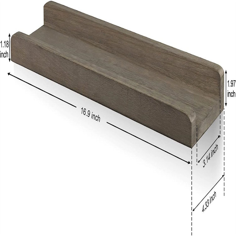 3 Piece Floating Shelf, Weathered Grey