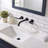 Modern Wall Mounted 2-handle Bathroom Sink Faucet in Matte Black, Solid Brass-51721082-123300105-94078773