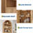 72" Tall Wood Arched Storage Cabinet – 5-Shelf Kitchen Pantry Cabinet with Doors & Open Shelves, Versatile Standing Bookcase & Cupboard-1652702294