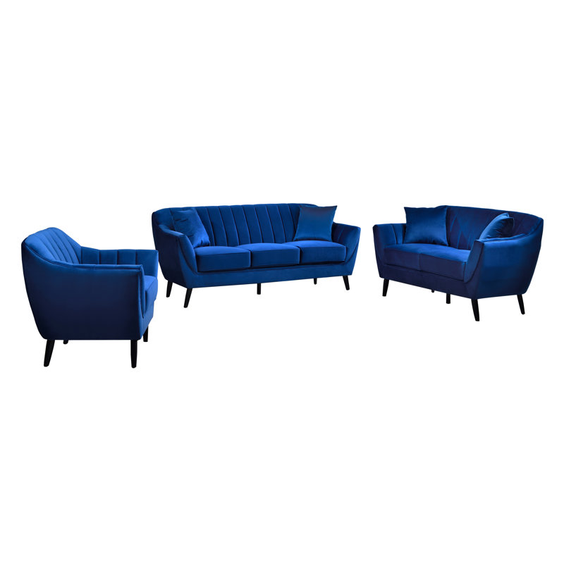 Chaise, velours bleu marine, 100 % polyester bleu
