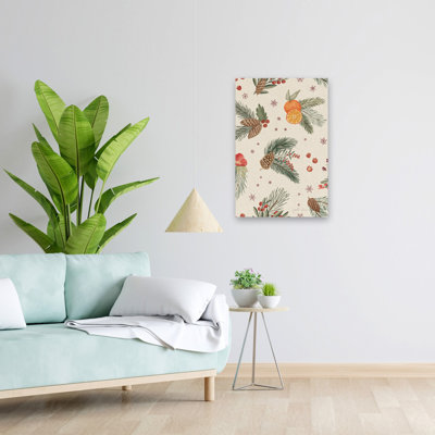 Winter Blooms Pattern V - Berries Florals Flowers Holiday Art
